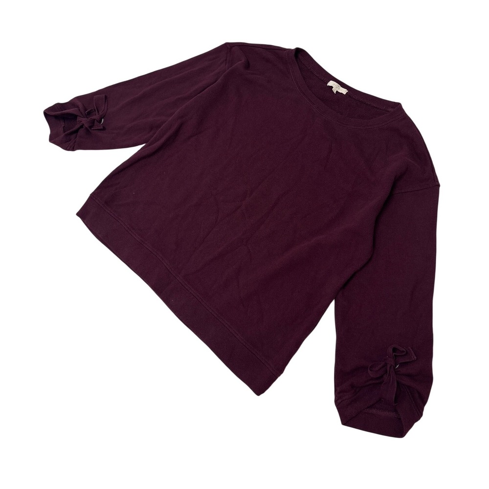 7 For All Mankind Plum Tie-Sleeve Sweatshirt